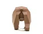Papercraft bruine beer in 3D-origami, weergave 4