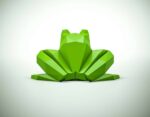 Papercraft frog in 3D origami