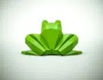 Origami 3D: Kikker papercraft, weergave 4