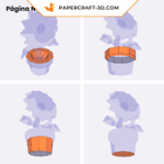 Papercraft sunflower in pot