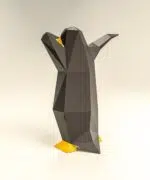 3D origami pinguïn die dabt, weergave 3