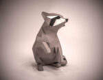 Papercraft eines Waschbären in Origami 3D