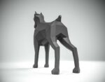 Papercraft 3D Doberman origami