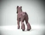 Stehendes malvenfarbenes Schnauzer Papercraft als 3D-Origami