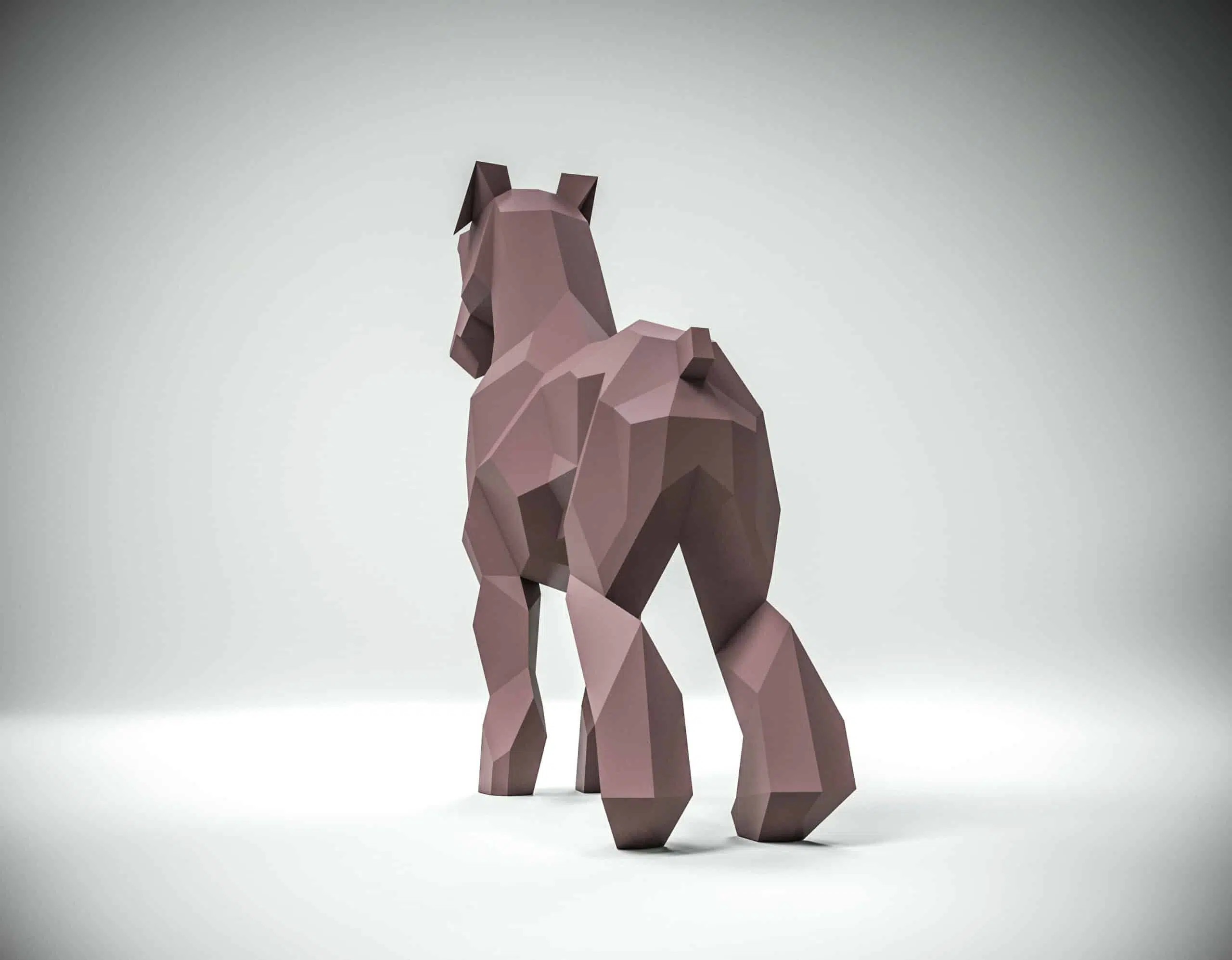 Schnauzer Papercraft als 3D-Origami, Rückansicht