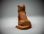Papercraft of Border Collie in 3D origami