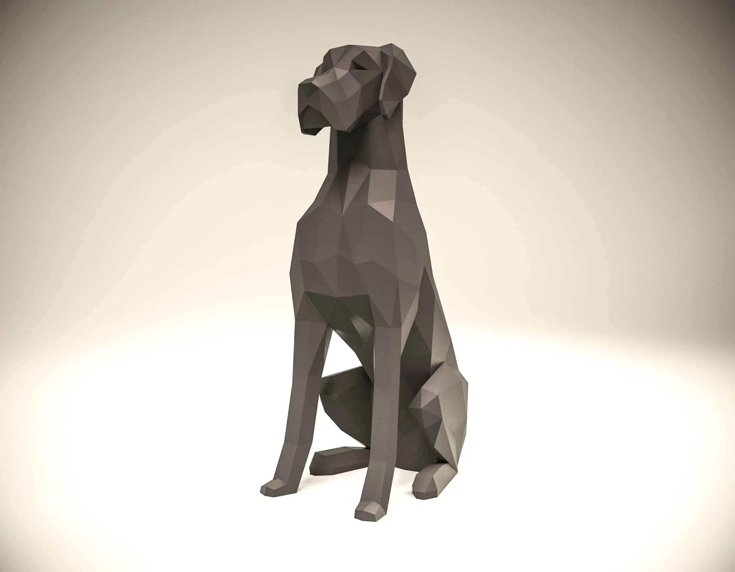 Papercraft Deutscher Hund als Origami, Rückansicht
