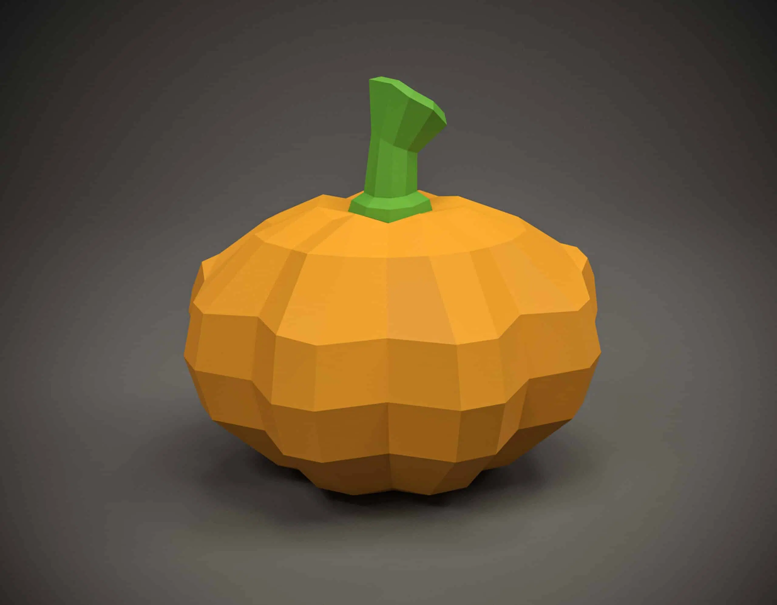 Papercraft de abóbora para Halloween em origami 3D, vista traseira