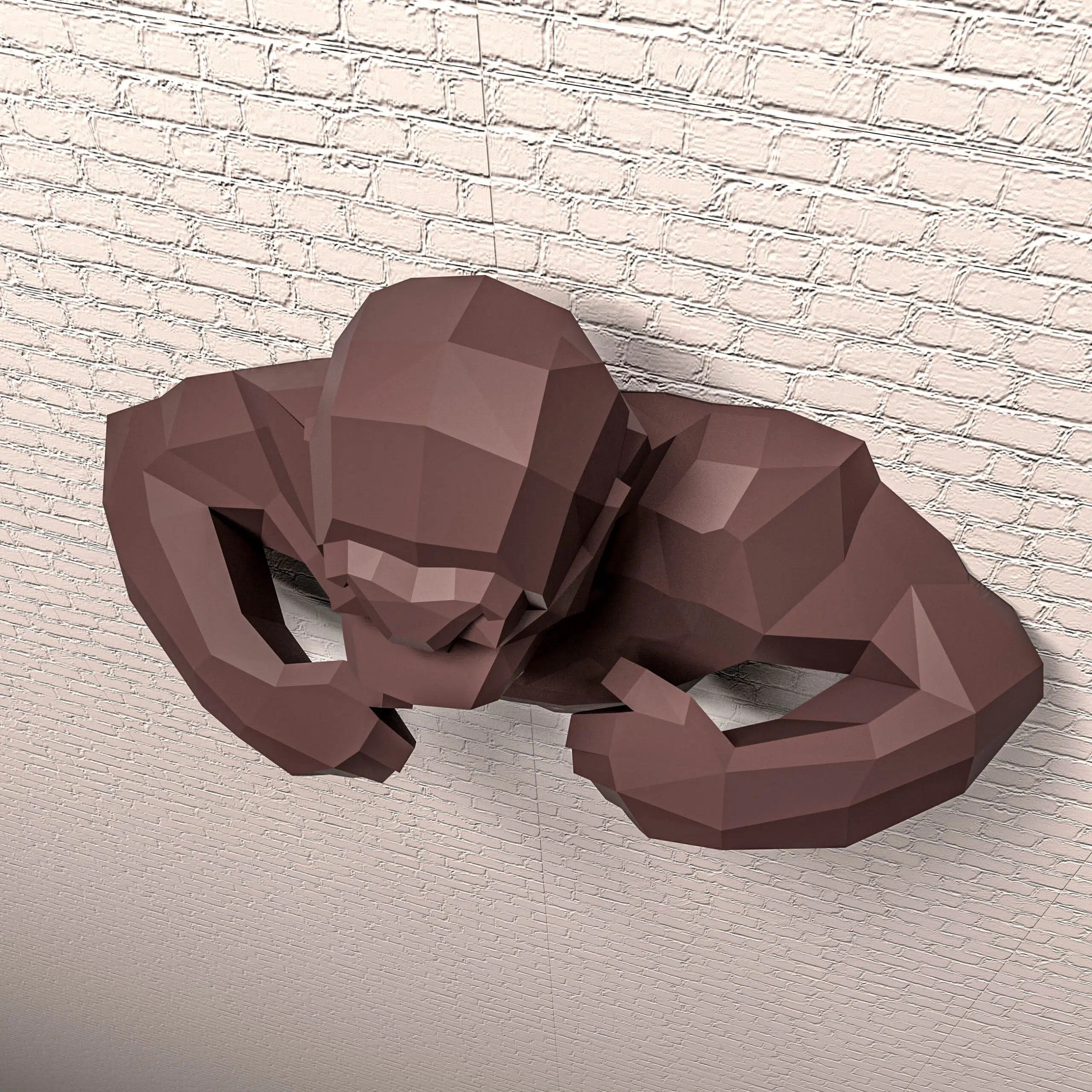 Papercraft torse de Kong en origami 3D, vue 4