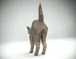 3D-papercraft van een kat met ronde rug, weergave 4