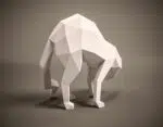 3D Origami Arched Back Cat Papercraft, view 3
