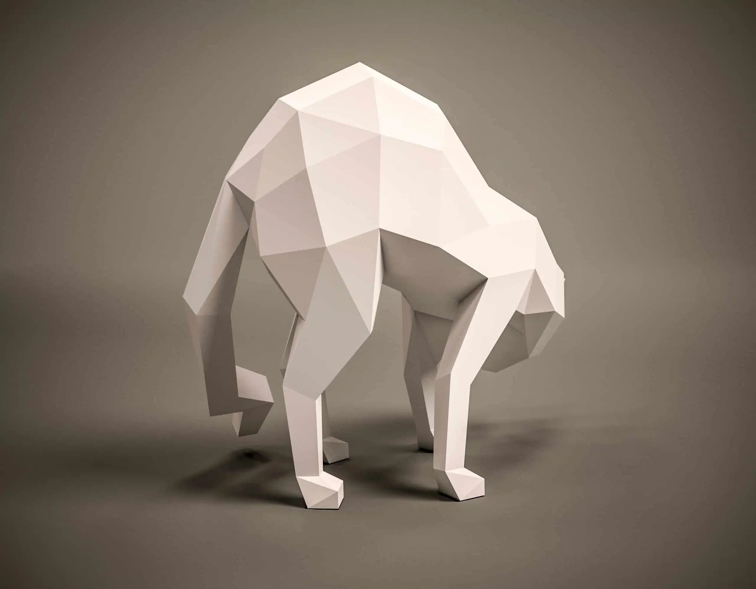 3D Origami Arched Back Cat Papercraft, view 3