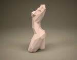 Papercraft einer Frauenbüste in 3D Origami