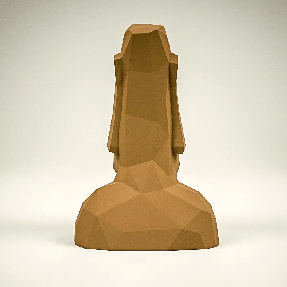 Origami Moai Head Papercraft, back view