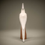 3D Origami Weißer Papagei Papierbasteln