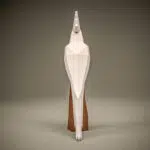 3D origami papieren papegaai wit, weergave 5