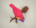 Papercraft parrot in 3D origami