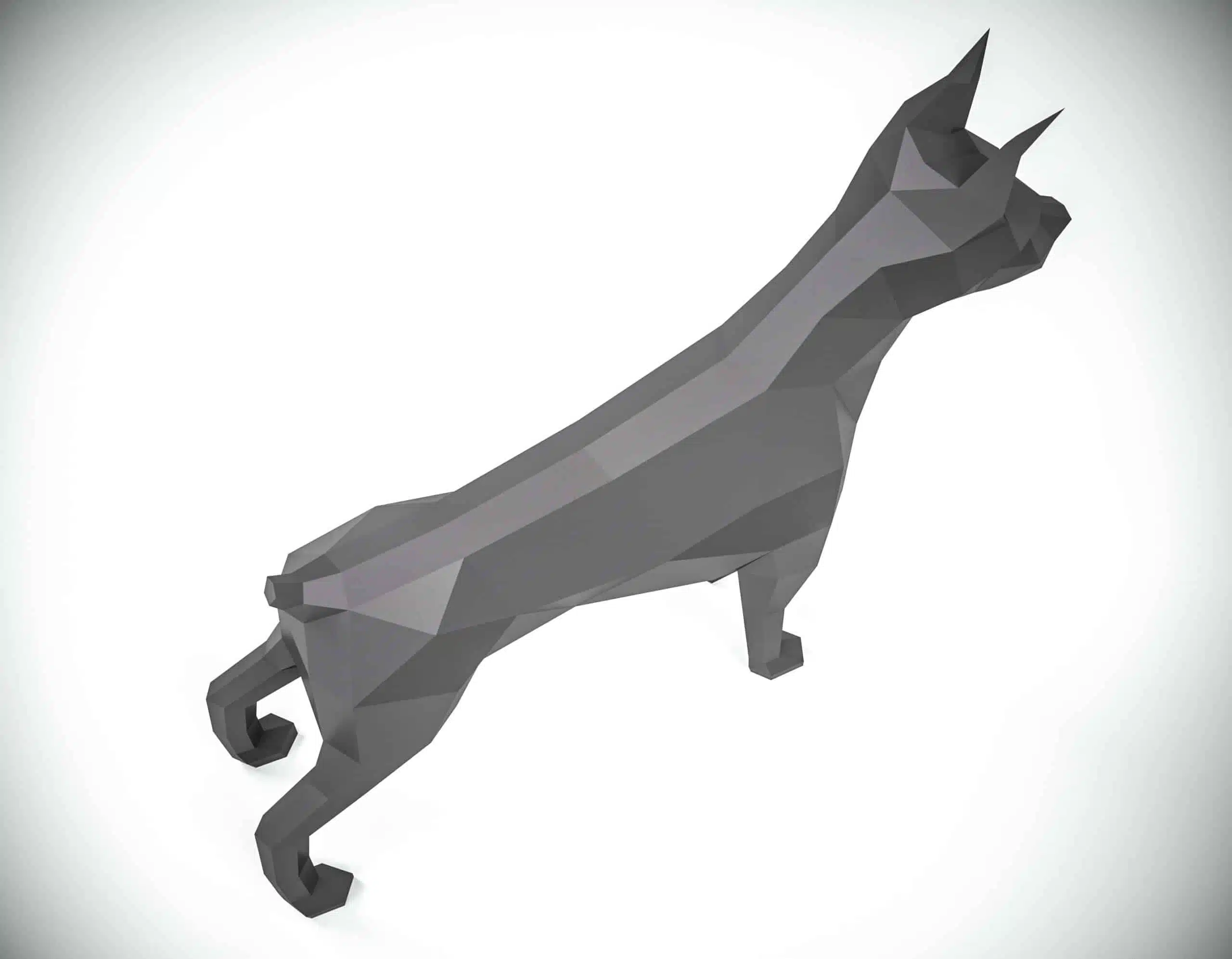Dobermann Papercraft Origami 3D, Seitenansicht