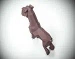 Stehendes malvenfarbenes Schnauzer Papercraft als 3D-Origami