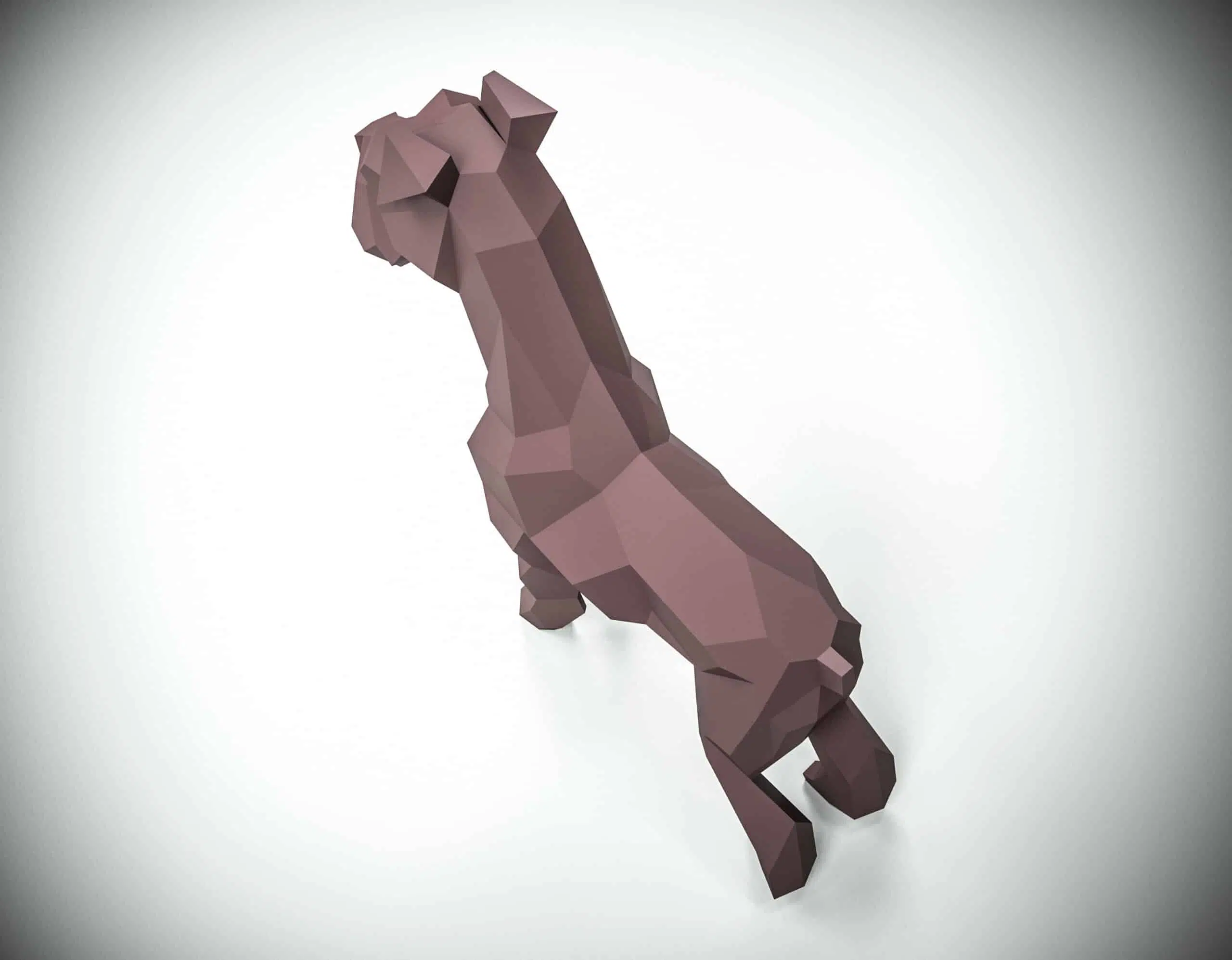 Schnauzer Papercraft als 3D-Origami, Seitenansicht