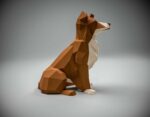 Papercraft of Border Collie in 3D origami