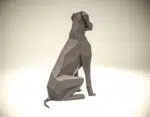 Papercraft Deutscher Hund als Origami