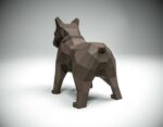 Papercraft di bulldog francese in origami 3D