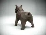 Franse bulldog papercraft in 3D-origami, weergave 5