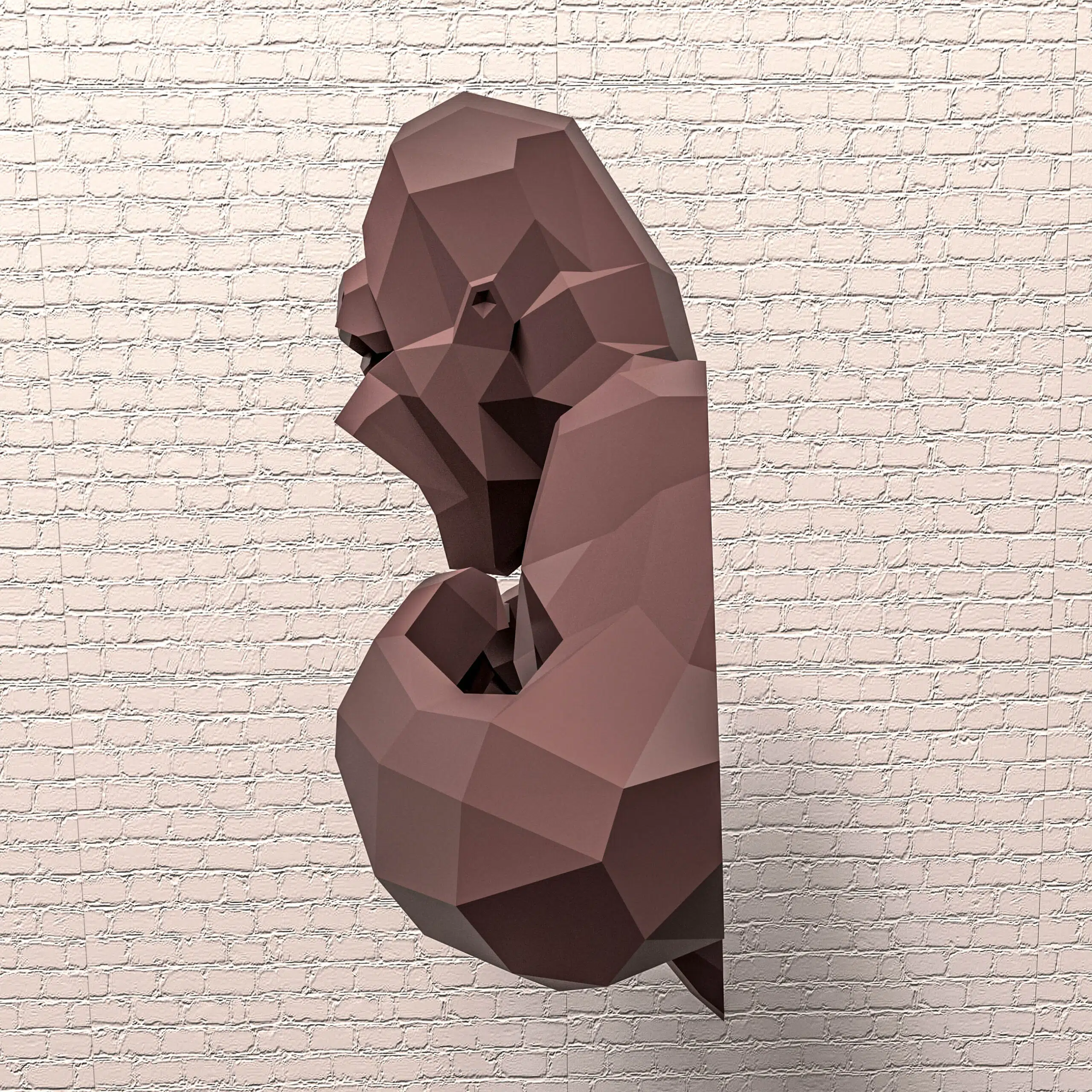 Papercraft torse de Kong en origami 3D, vue 5