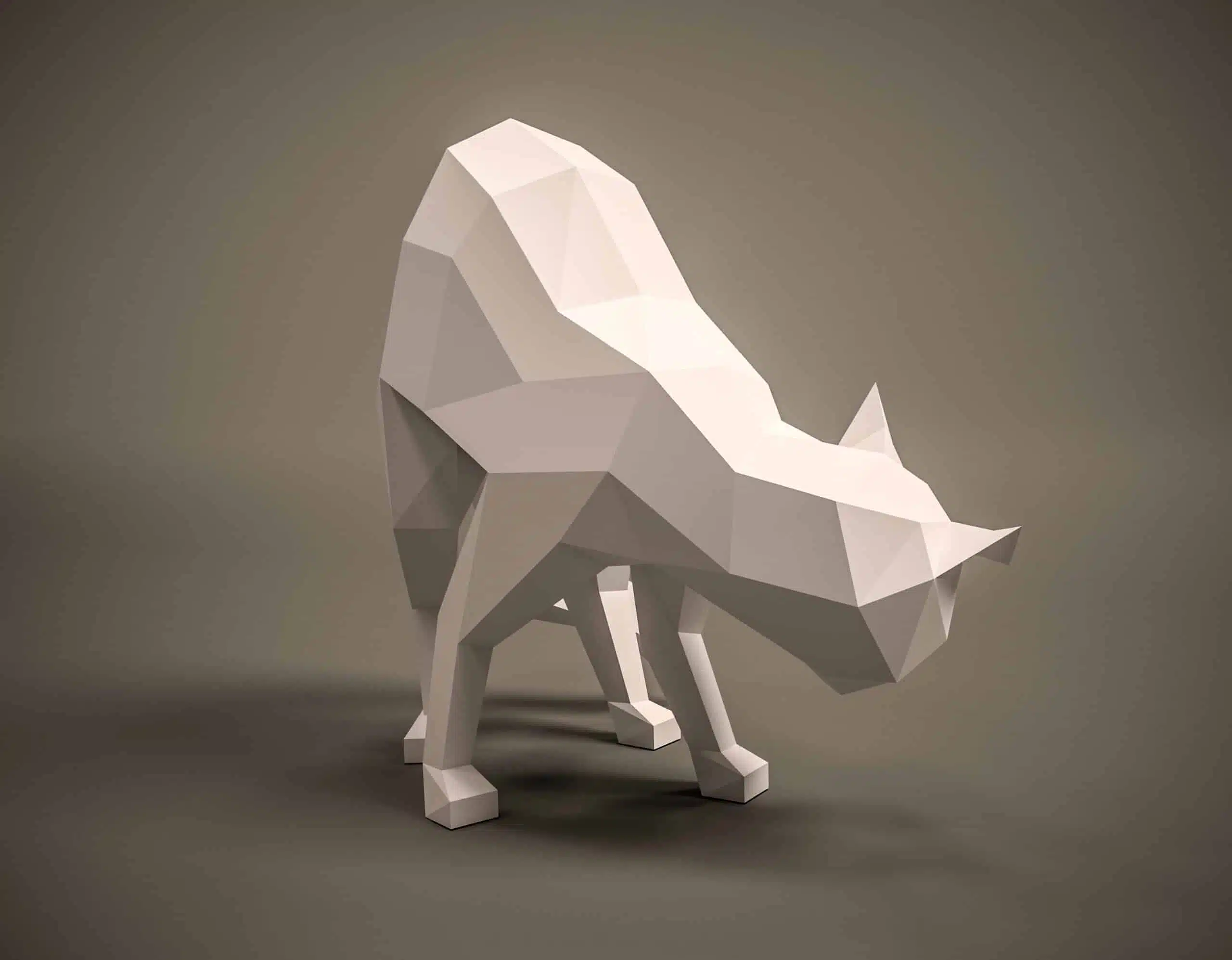 3D Origami Arched Back Cat Papercraft, view 4