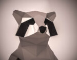 Papercraft eines Waschbären in Origami 3D