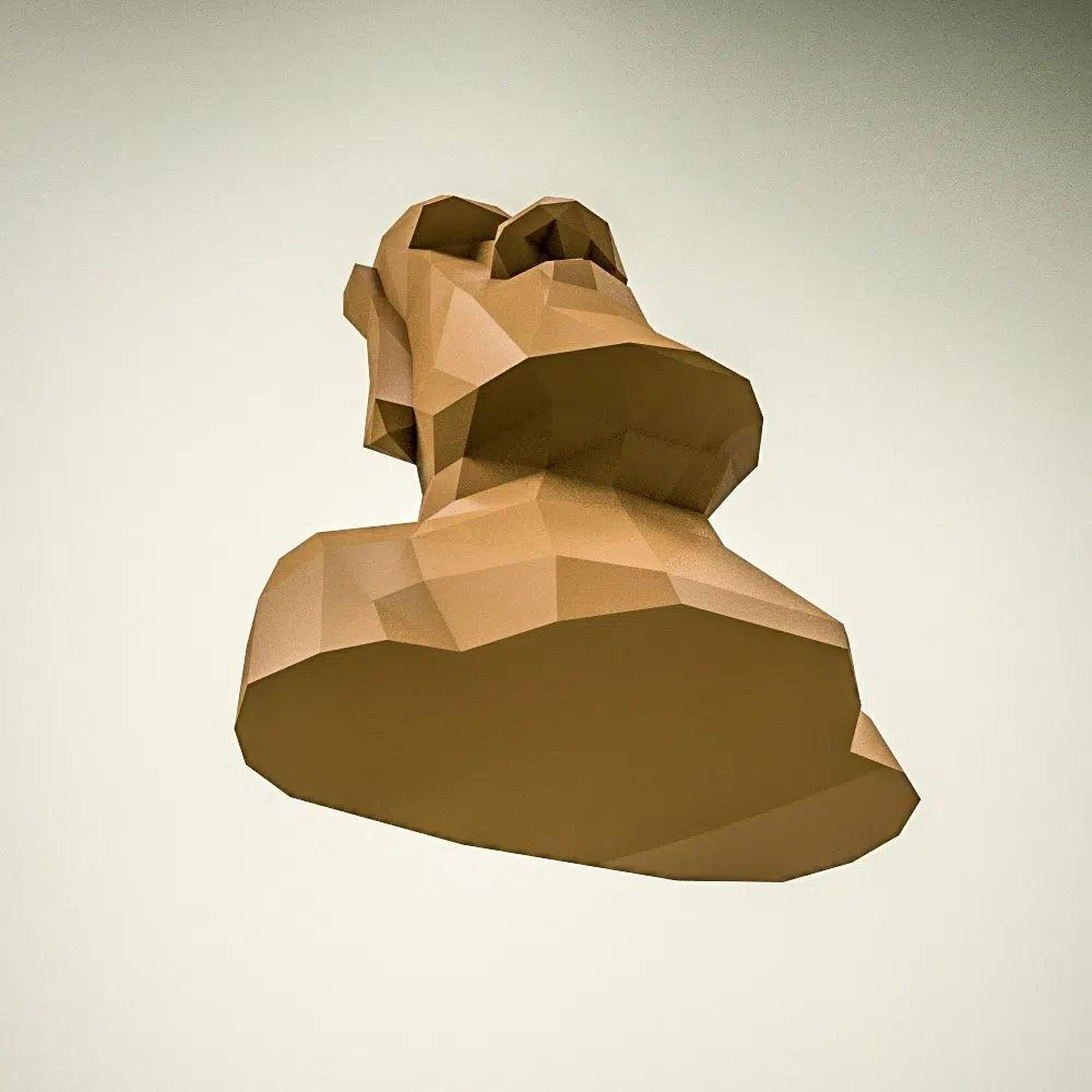 Origami Moai Head Papercraft, side view