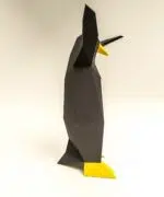 3D origami pinguïn die dabt, weergave 5