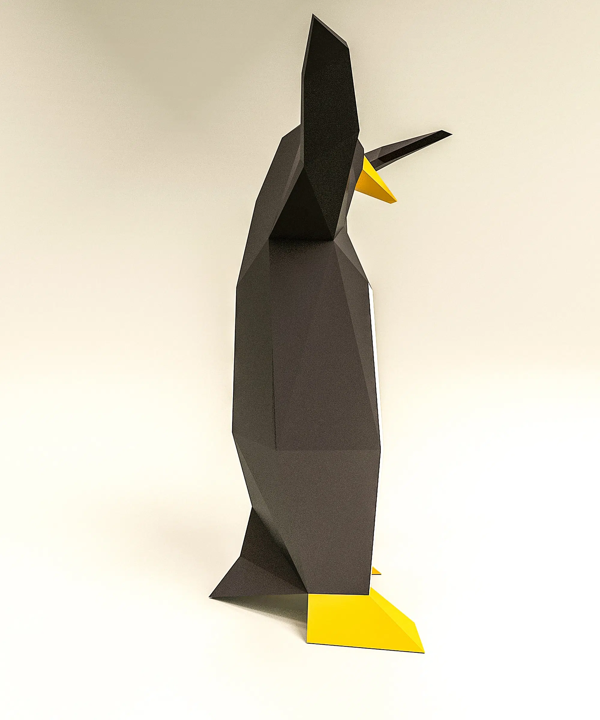 3D origami pinguïn die dabt, weergave 5