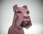 Papercraft schnauzer in 3D origami