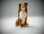 Border Collie Papercraft als 3D-Origami