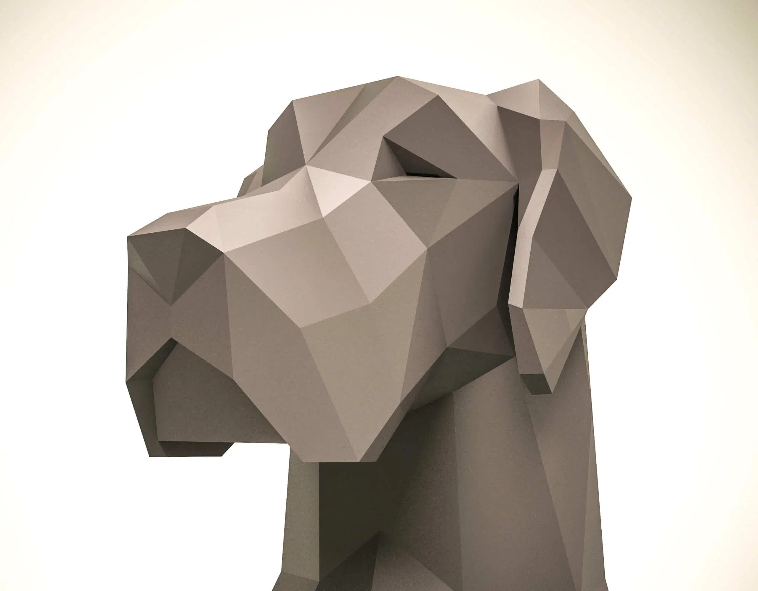 Papercraft Deutscher Hund als Origami, montiert