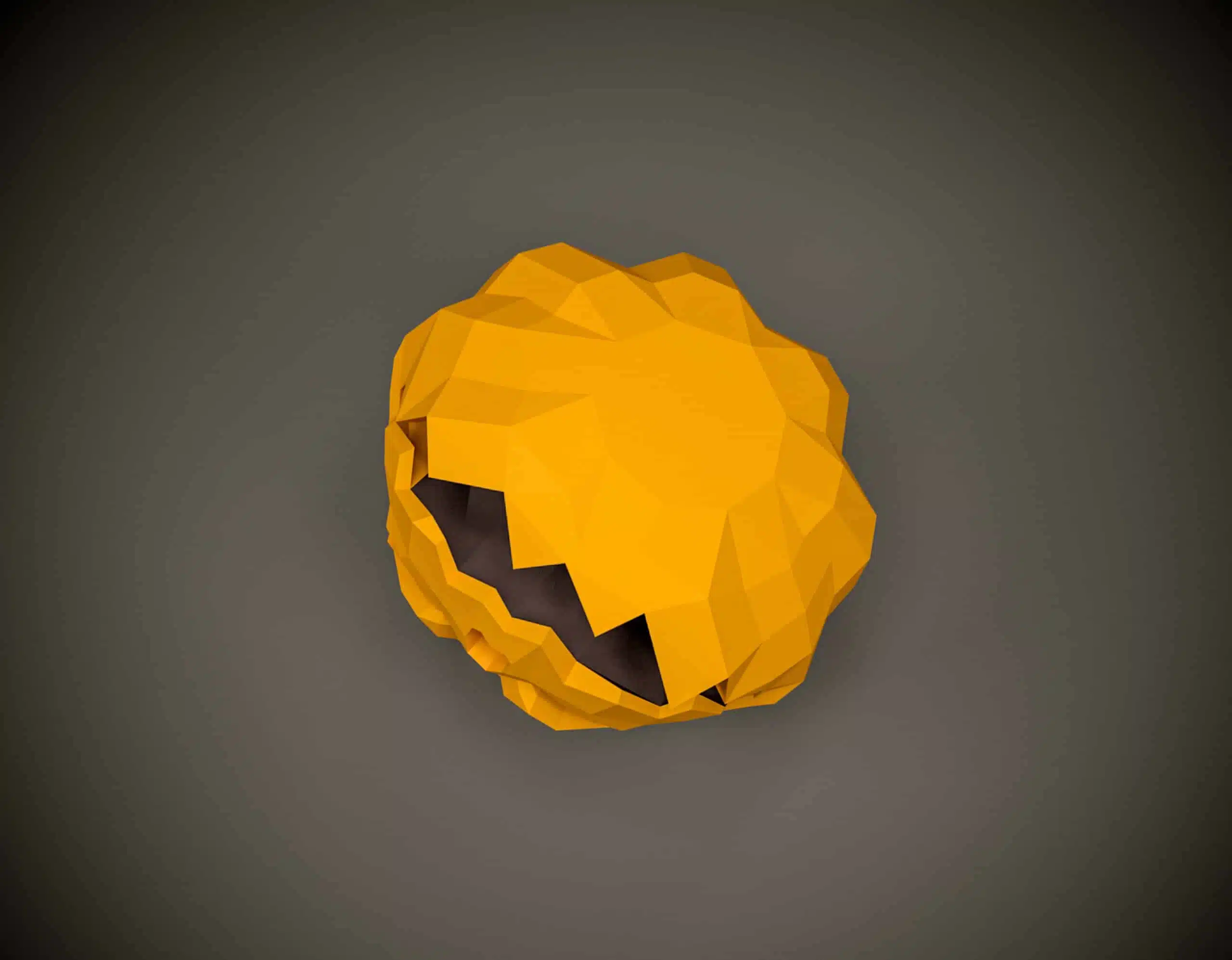 Papercraft de abóbora para Halloween em origami 3D, montado