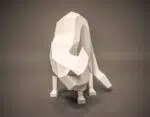 3D Origami Arched Back Cat Papercraft, view 5
