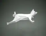 Papercraft de chat sur rideau en origami 3D, vue 6