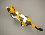 3D Origami Cat with Ball Papercraft, view 6