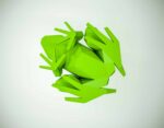 Papercraft frog in 3D origami