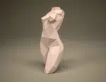 Papercraft de buste féminin en origami 3D
