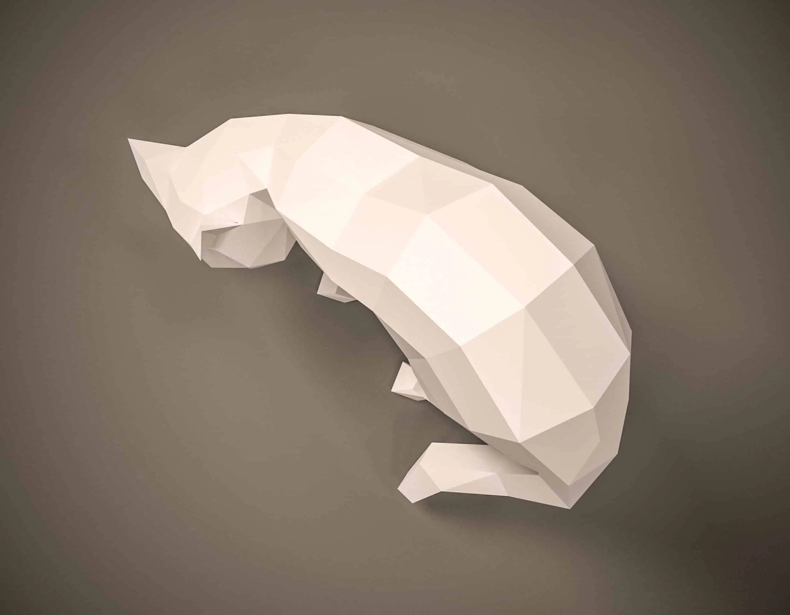 3D Origami Arched Back Cat Papercraft, view 6