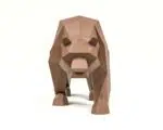 Papercraft bruine beer in 3D-origami, weergave 6