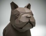 Papercraft di bulldog francese in origami 3D