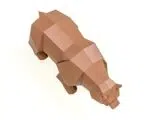 Papercraft bruine beer in 3D-origami, weergave 7