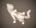 3D Origami Arched Back Cat Papercraft, view 7