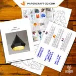 Papercraft pantalla de lámpara diamante en origami