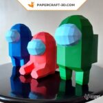 Papercraft astronautes Among Us en origami